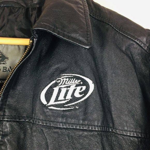 BURK's BAY Men's HARLEY DAVIDSON Logo Collar Pockets Leather Jacket L Large - Picture 2 of 12